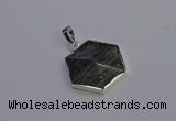 NGP6836 24*25mm hexagon labradorite gemstone pendants wholesale