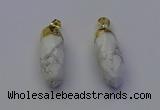 NGP6880 12*30mm - 15*30mm faceted bullet white howlite pendants