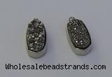 NGP6896 10*22mm - 12*25mm freeform plated druzy quartz pendants