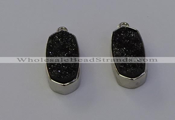 NGP6902 10*22mm - 12*25mm freeform plated druzy quartz pendants