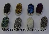 NGP6904 10*22mm - 12*25mm freeform plated druzy quartz pendants