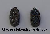 NGP6921 10*22mm - 12*25mm freeform plated druzy quartz pendants