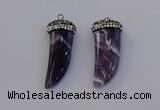 NGP6975 12*40mm - 15*45mm horn amethyst pendants wholesale