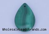 NGP701 22*30mm flat teardrop natural malachite gemstone pendant