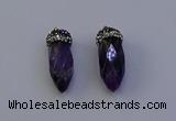 NGP7060 12*30mm - 15*35mm faceted bullet amethyst pendants