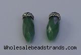 NGP7064 12*30mm - 15*35mm faceted bullet green aventurine pendants