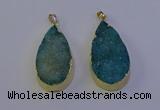 NGP7130 25*45mm - 26*50mm teardrop druzy agate pendants wholesale