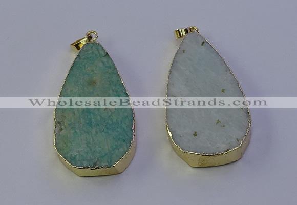 NGP7135 25*50mm - 28*55mm freeform amazonite gemstone pendants