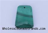 NGP717 18*23mm trapezoid natural malachite gemstone pendant