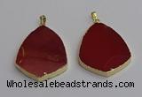 NGP7248 38*50mm flat teardrop mookaite gemstone pendants