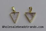 NGP7330 16*18mm - 15*20mm triangle white crystal pendants