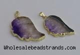 NGP7435 25*45mm - 30*50mm freeform druzy amethyst pendants