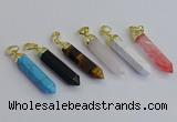 NGP7550 8*40mm sticks mixed gemstone pendants wholesale