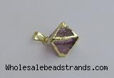 NGP7554 20*22mm amethyst gemstone pendants wholesale