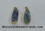 NGP8505 15*33mm - 17*40mm flat teardrop druzy agate pendants