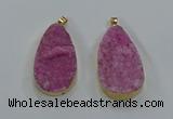 NGP8515 25*48mm - 27*52mm flat teardrop druzy agate pendants