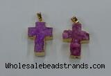 NGP8535 22*30mm - 25*35mm cross druzy agate pendants wholesale