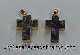 NGP8540 22*30mm - 25*35mm cross druzy agate pendants wholesale