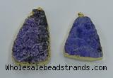 NGP8565 28*45mm - 35*50mm freeform druzy agate pendants wholesale