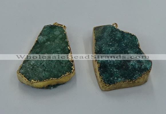 NGP8569 28*45mm - 35*50mm freeform druzy agate pendants wholesale