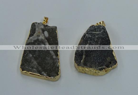 NGP8571 28*45mm - 35*50mm freeform druzy agate pendants wholesale