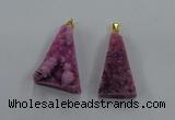 NGP8578 18*25mm - 25*40mm triangle druzy agate pendants wholesale