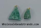 NGP8580 18*25mm - 25*40mm triangle druzy agate pendants wholesale