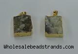 NGP8585 18*25mm rectangle druzy agate pendants wholesale