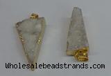 NGP8593 13*40mm - 20*35mm triangle druzy agate pendants wholesale