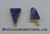 NGP8595 13*40mm - 20*35mm triangle druzy agate pendants wholesale