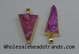 NGP8596 13*40mm - 20*35mm triangle druzy agate pendants wholesale