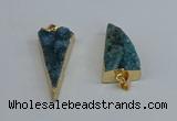 NGP8599 13*40mm - 20*35mm triangle druzy agate pendants wholesale