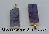 NGP8606 15*35mm - 16*40mm rectangle druzy agate pendants wholesale