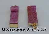 NGP8608 15*35mm - 16*40mm rectangle druzy agate pendants wholesale