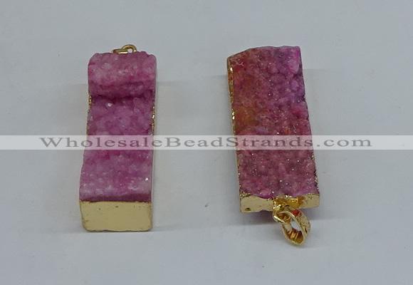 NGP8608 15*35mm - 16*40mm rectangle druzy agate pendants wholesale