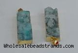 NGP8610 15*35mm - 16*40mm rectangle druzy agate pendants wholesale