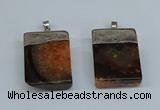 NGP8678 26*36mm rectangle druzy agate pendants wholesale