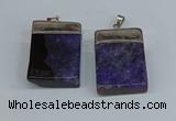 NGP8679 26*36mm rectangle druzy agate pendants wholesale