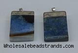 NGP8681 26*36mm rectangle druzy agate pendants wholesale