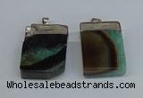 NGP8682 26*36mm rectangle druzy agate pendants wholesale