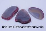 NGP869 5PCS 35-40mm*55-65mm freeform agate gemstone pendants