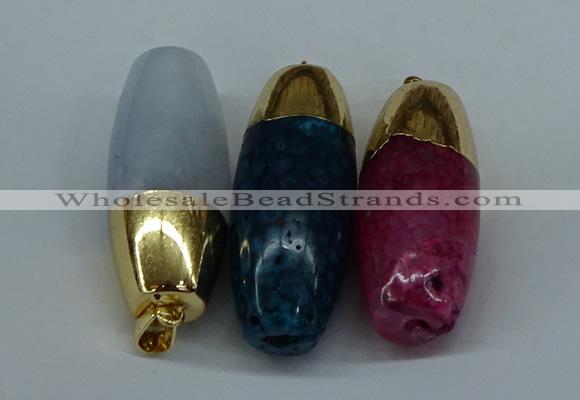 NGP8742 18*44mm rice agate gemstone pendants wholesale