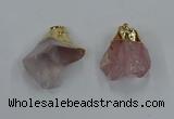 NGP8861 20*25mm - 30*40mm nuggets rose quartz gemstone pendants