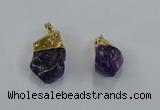 NGP8870 20*25mm - 30*40mm nuggets amethyst gemstone pendants