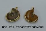 NGP8874 22*26mm - 30*35mm carved ammonite gemstone pendants