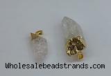 NGP8887 10*35mm - 20*45mm sticks crackle quartz pendants