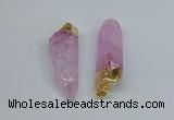 NGP8890 10*35mm - 20*45mm sticks crackle quartz pendants