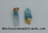 NGP8892 10*35mm - 20*45mm sticks crackle quartz pendants