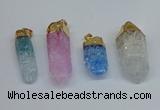 NGP8895 10*35mm - 20*45mm sticks crackle quartz pendants