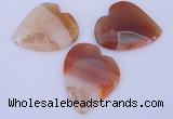 NGP894 5PCS 42*50mm heart agate druzy geode gemstone pendants